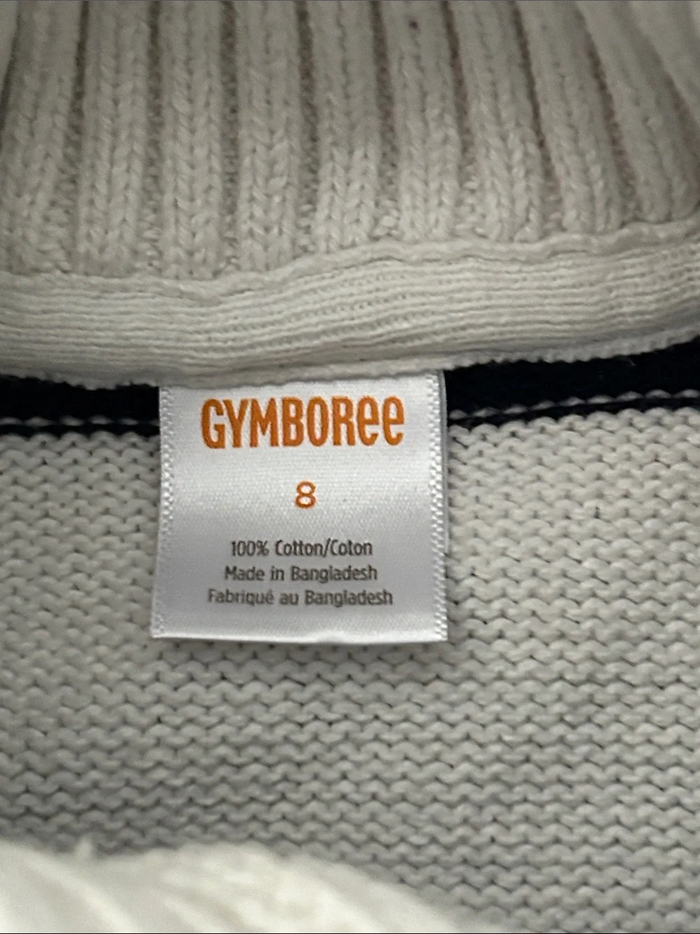 Gymboree Kids Navy & Creamy White Striped Button Sweater Cowl Neck Cardigan